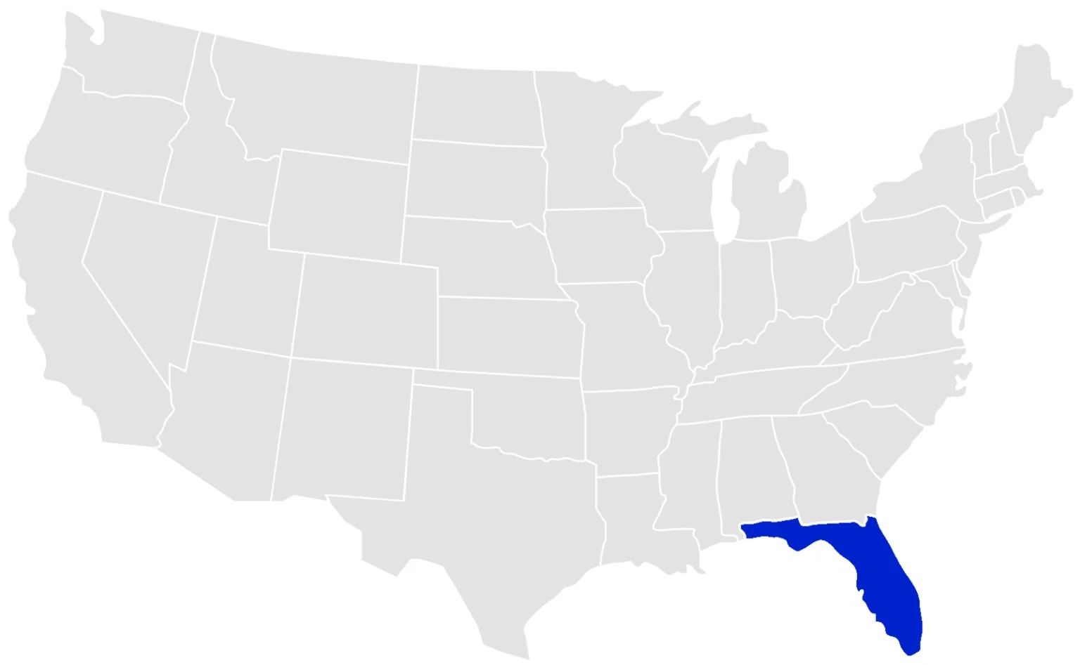 map showing Florida